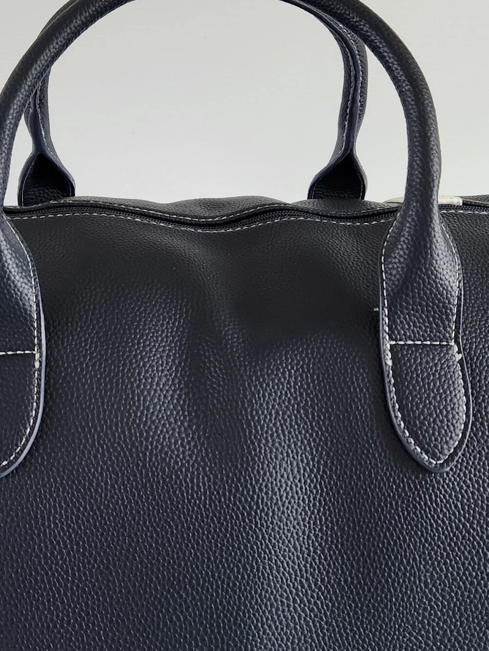 Ralph Lauren Fragrances POLO Duffle Bag Navy Blue White Faux Leather Travel NWT